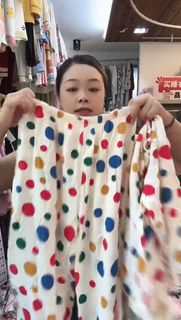 彩色波点长袖长裤xl