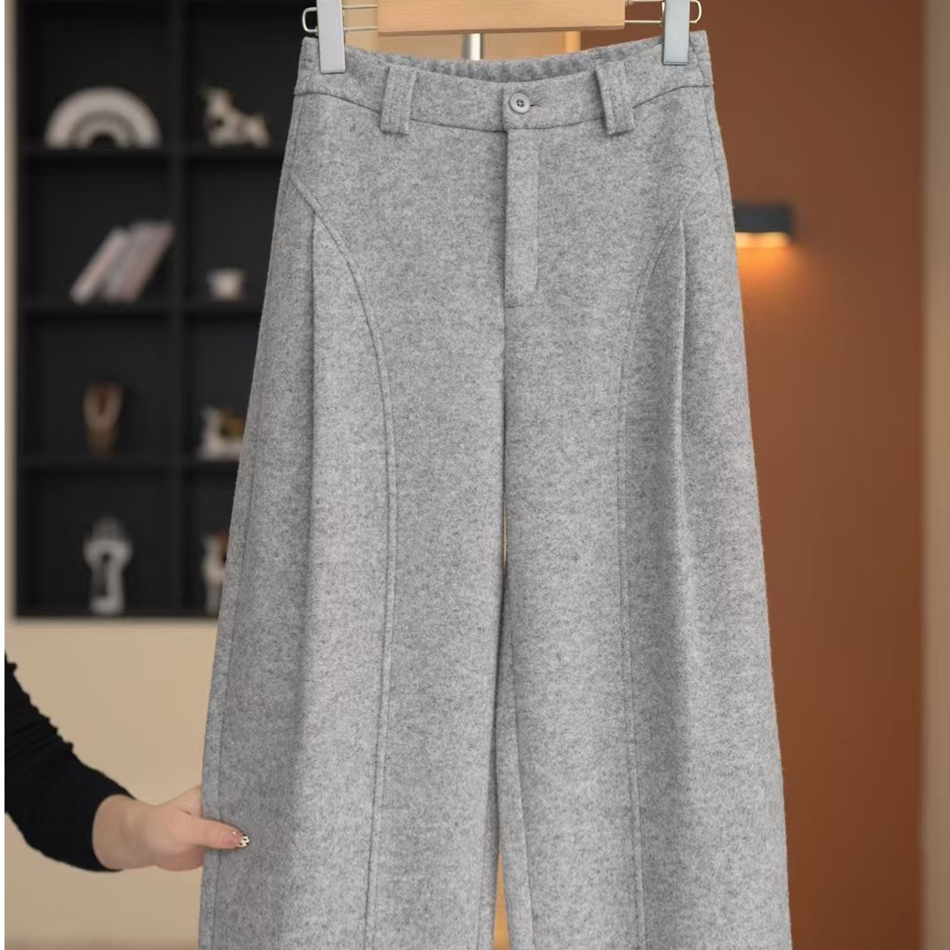 【现货22.6绵羊毛 】JIUJIU可机洗百搭显瘦弯刀裤-K19485