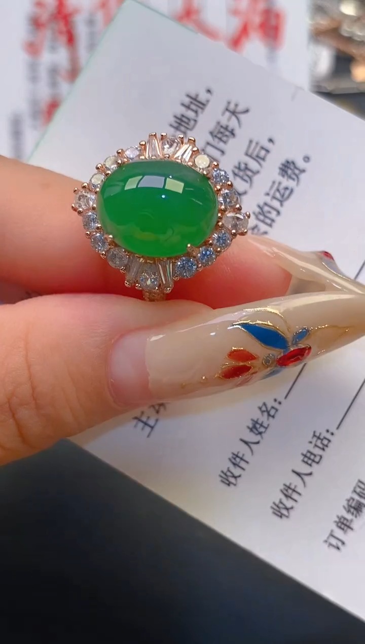 【闪购商品】翡翠耳饰银S925镶嵌天然A货翡翠1