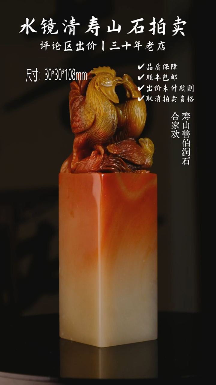 寿山石印石伟寿山善伯洞石 合家欢