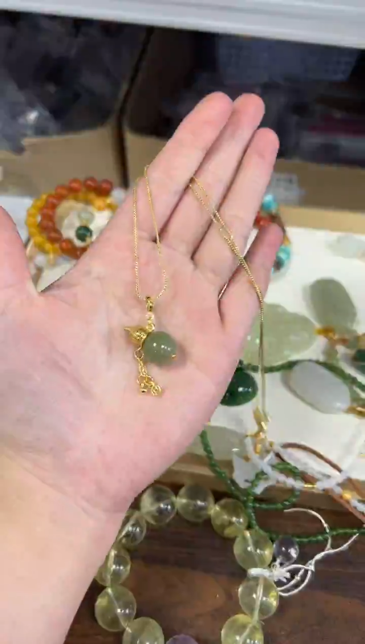 项链未镶嵌和田玉和田玉晴水葫芦吊坠项链一套[2570]