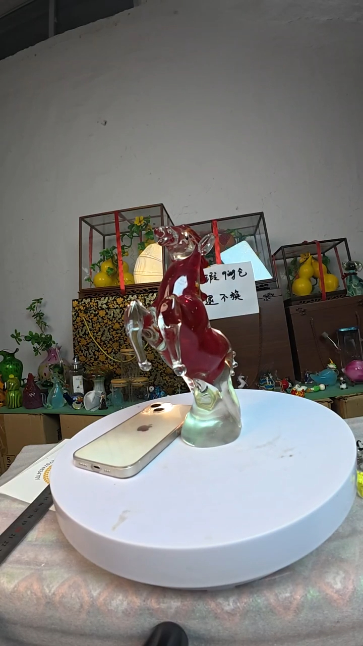 琉璃淄博非遗琉璃红马微瑕