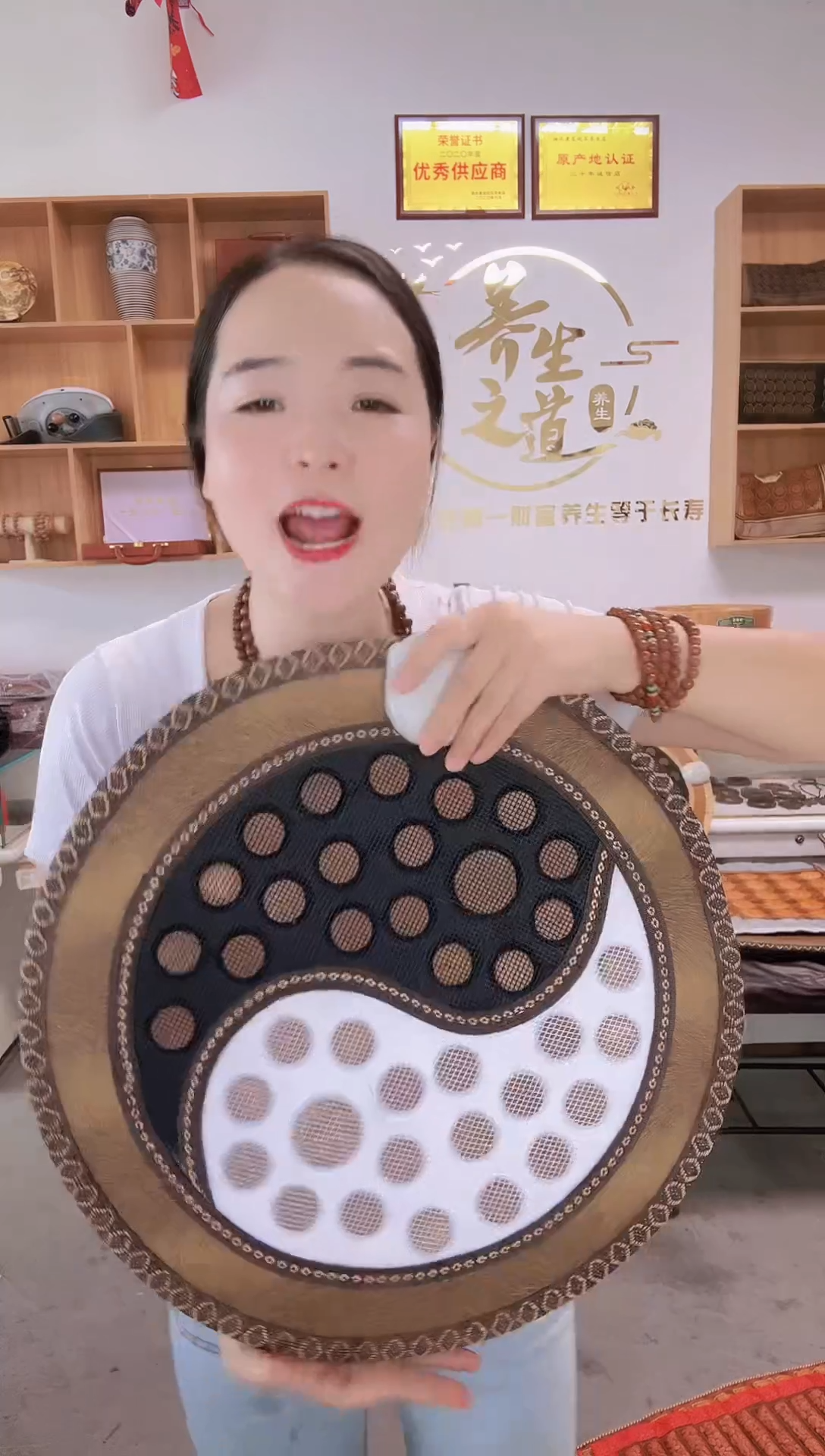 泗水砭石加热打坐坐垫无纺布面料