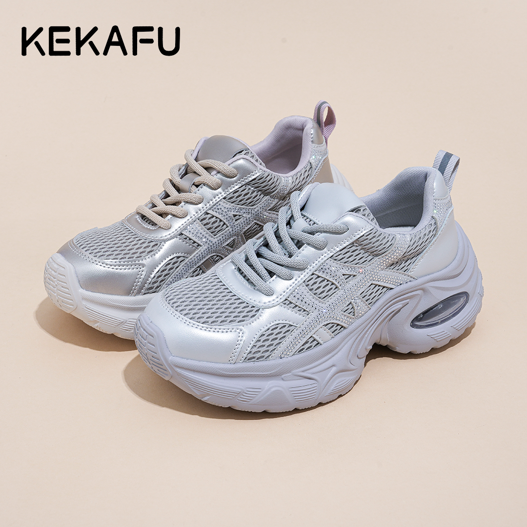 KEKAFU/珂卡芙夏季新款网面透气增高5.5公分ins时尚运动老爹鞋女
