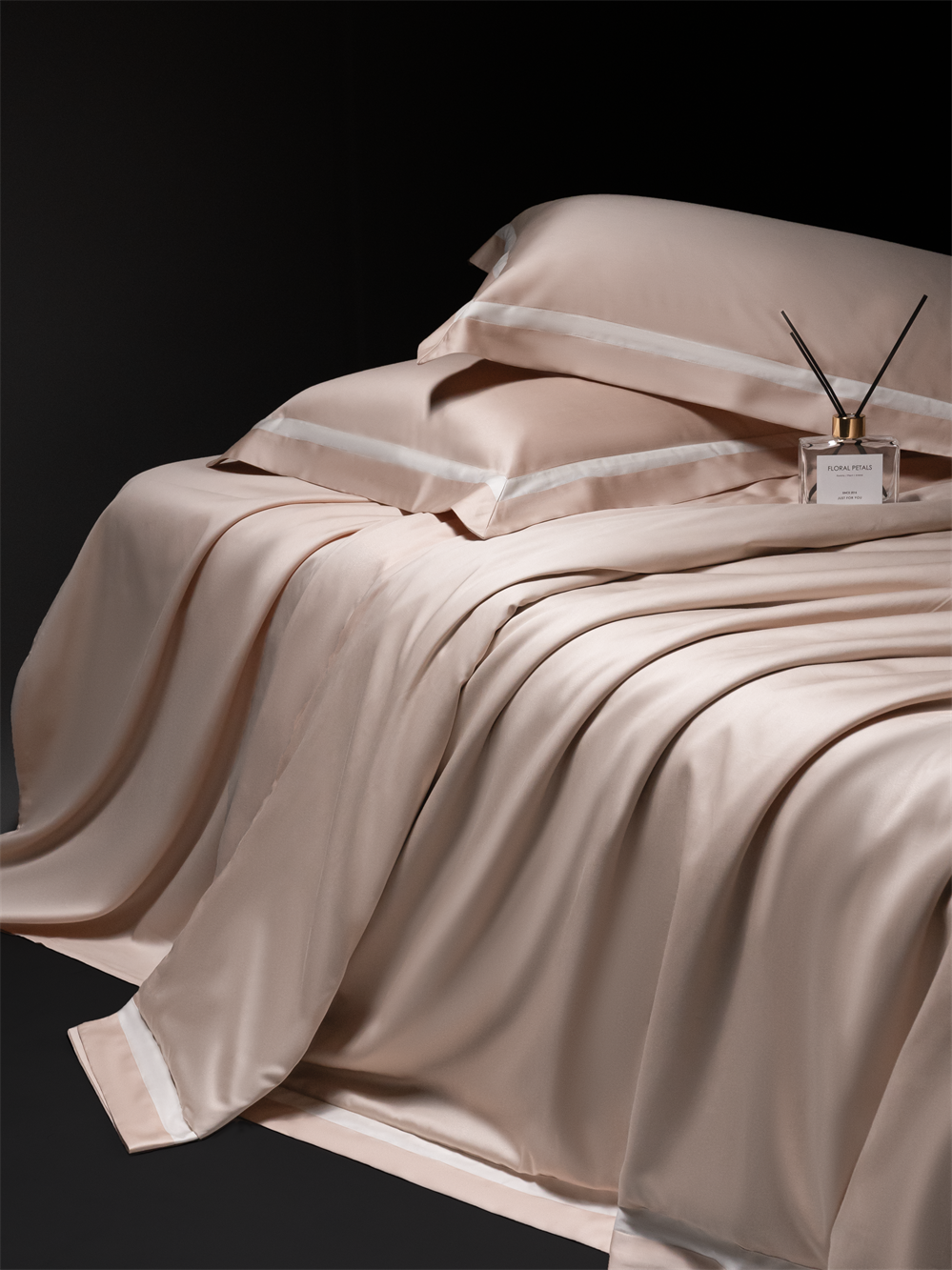 年货节！莉姐【肉粉】高支密全棉纯棉双拼床单床笠四件套高级欧式