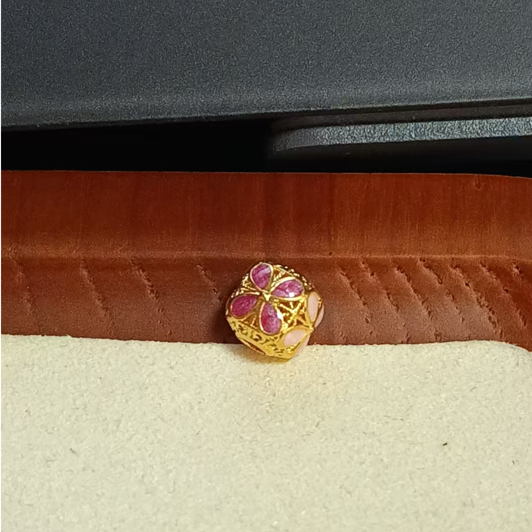 足金999 四叶草小方糖珐琅彩