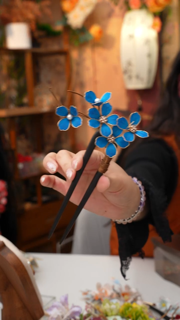 铜合金无锦簪阁绒花