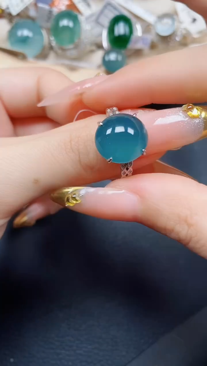 【闪购商品】翡翠戒指银S925镶嵌翡翠