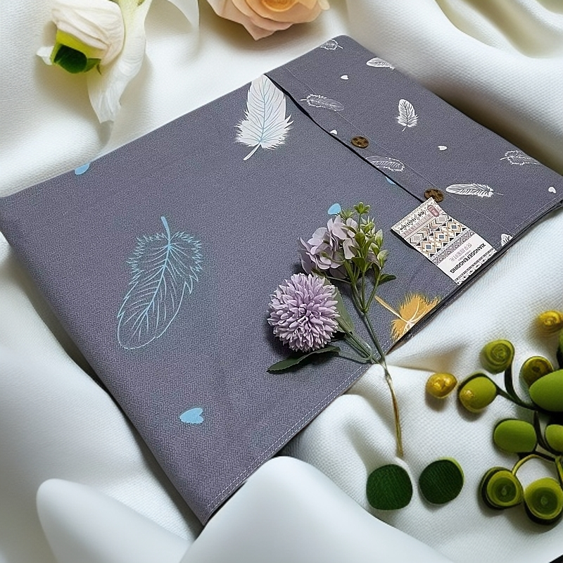 【羽毛灰】铂金高端加厚纯棉纽扣单人被罩 1.6*2.1米全棉精梳棉AB版