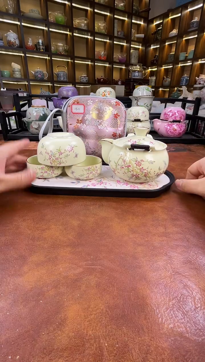 .桃花宝瓶旅行+长方桃花盘