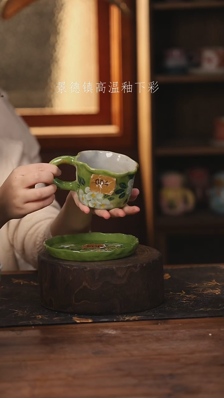 陶瓷景德镇高温釉下手绘陶瓷@L004@