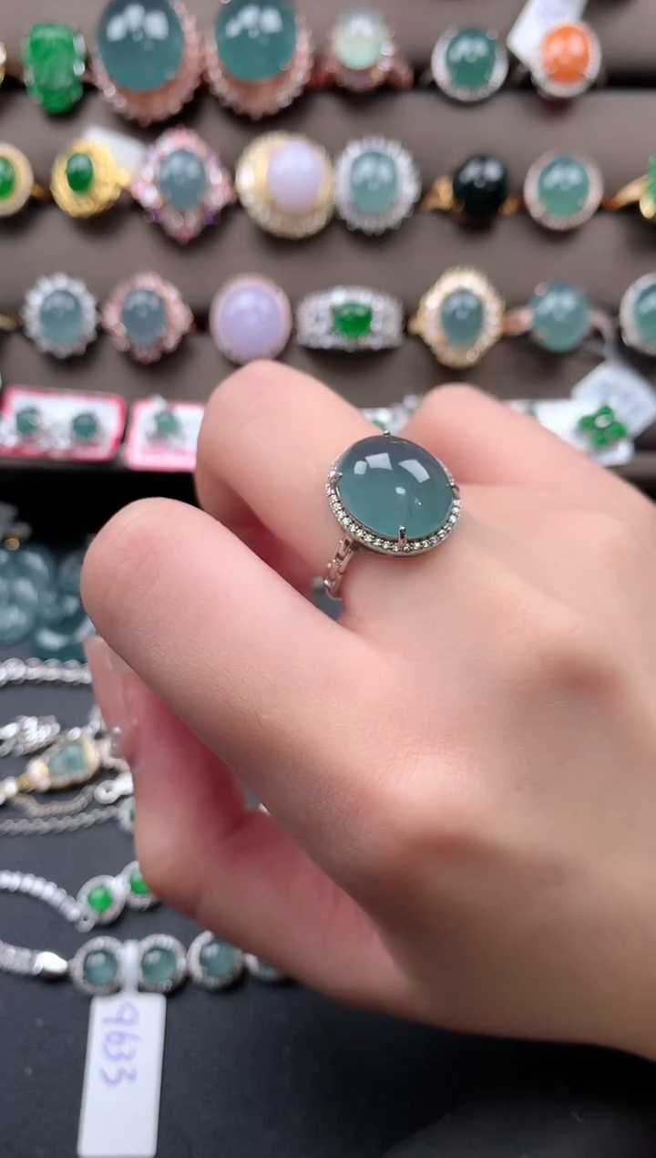 【闪购商品】翡翠戒指银S925镶嵌521412