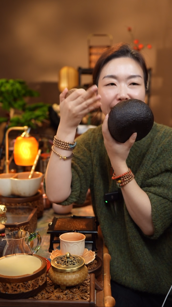 绿泥木善远观 单层特大号柚子茶叶罐