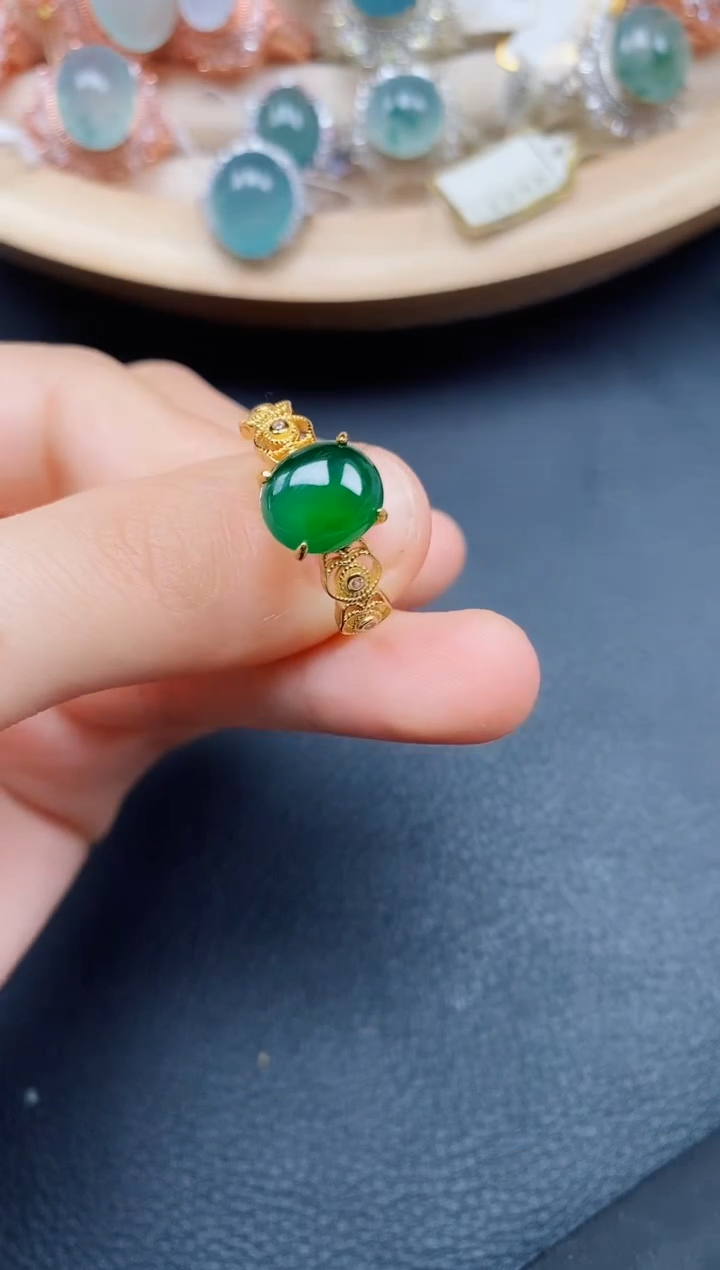 【闪购商品】翡翠戒指银S925镶嵌翡翠