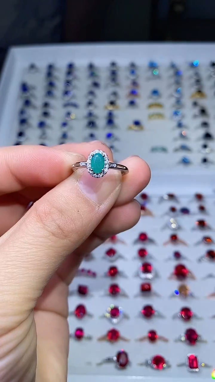 【闪购商品】祖母绿戒指银S925镶嵌........