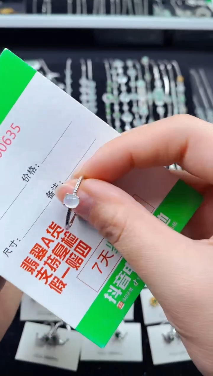 【闪购商品】翡翠戒指银S925镶嵌0635