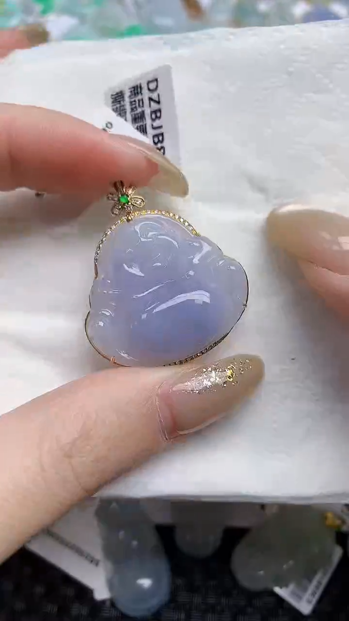 【闪购商品】翡翠颈饰18K金镶嵌天然A货翡翠 46