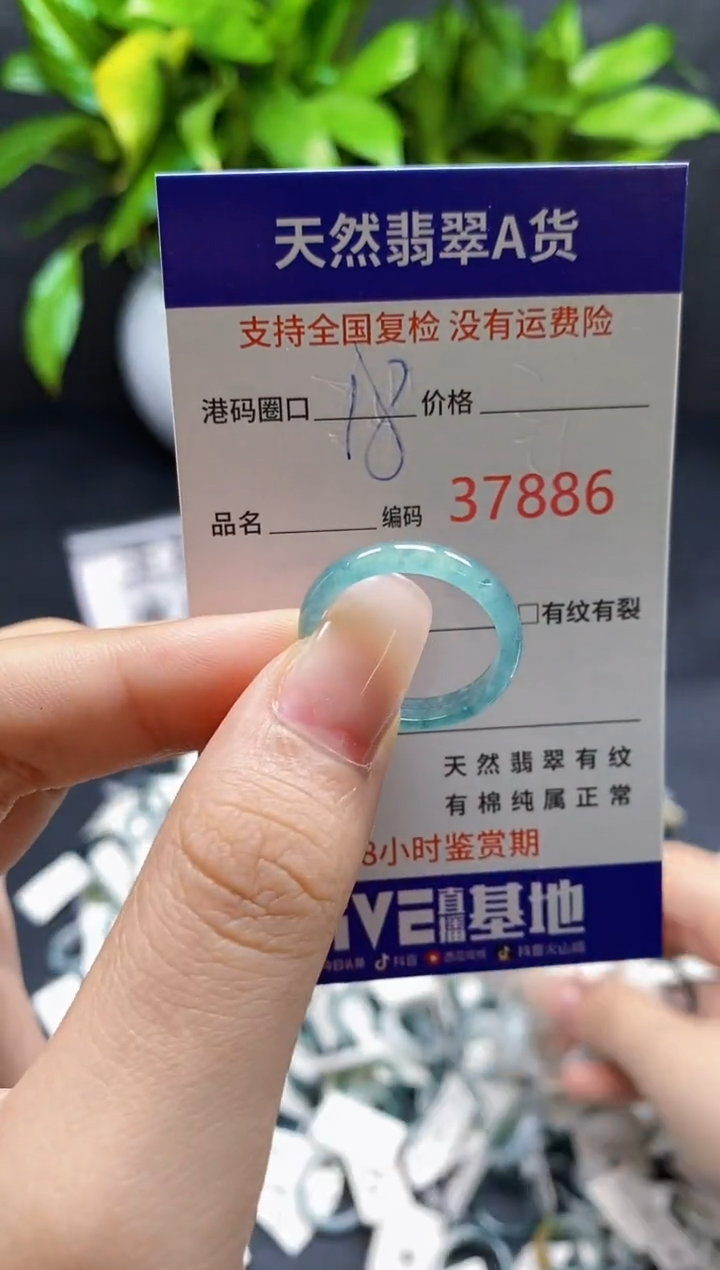 翡翠戒指未镶嵌天然A货翡翠7886