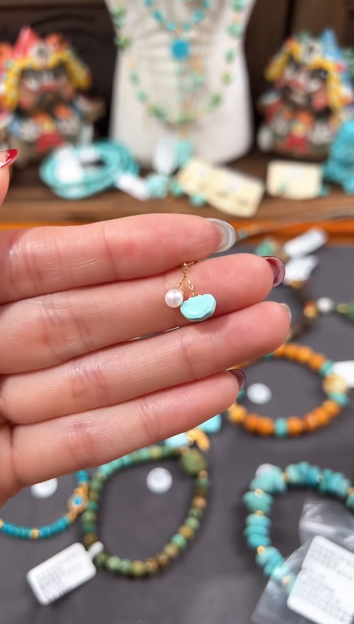 【闪购商品】绿松石提溜18K金镶嵌绿松石提溜