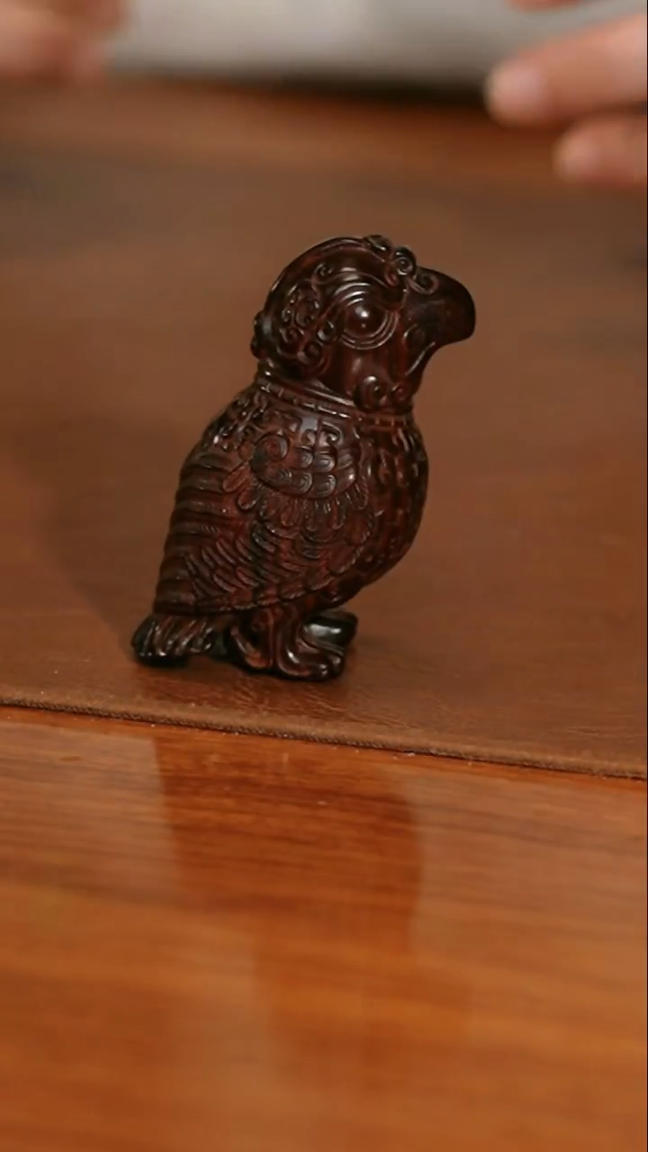 DD小叶紫檀【青铜鸟】手把件