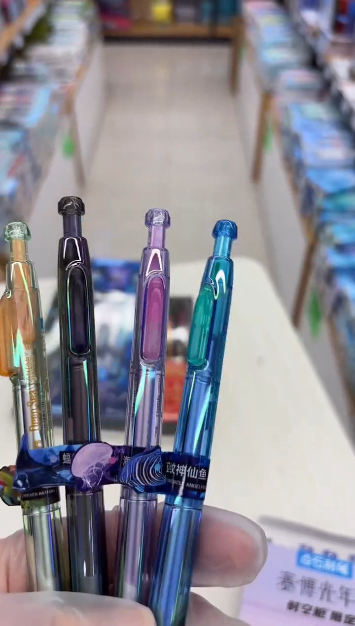 石头DS-0144A1按动中性笔0.5(黑色)速干--4支（一套）