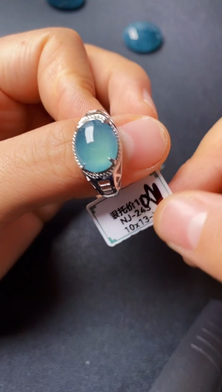银S925镶嵌戒指翡翠22222