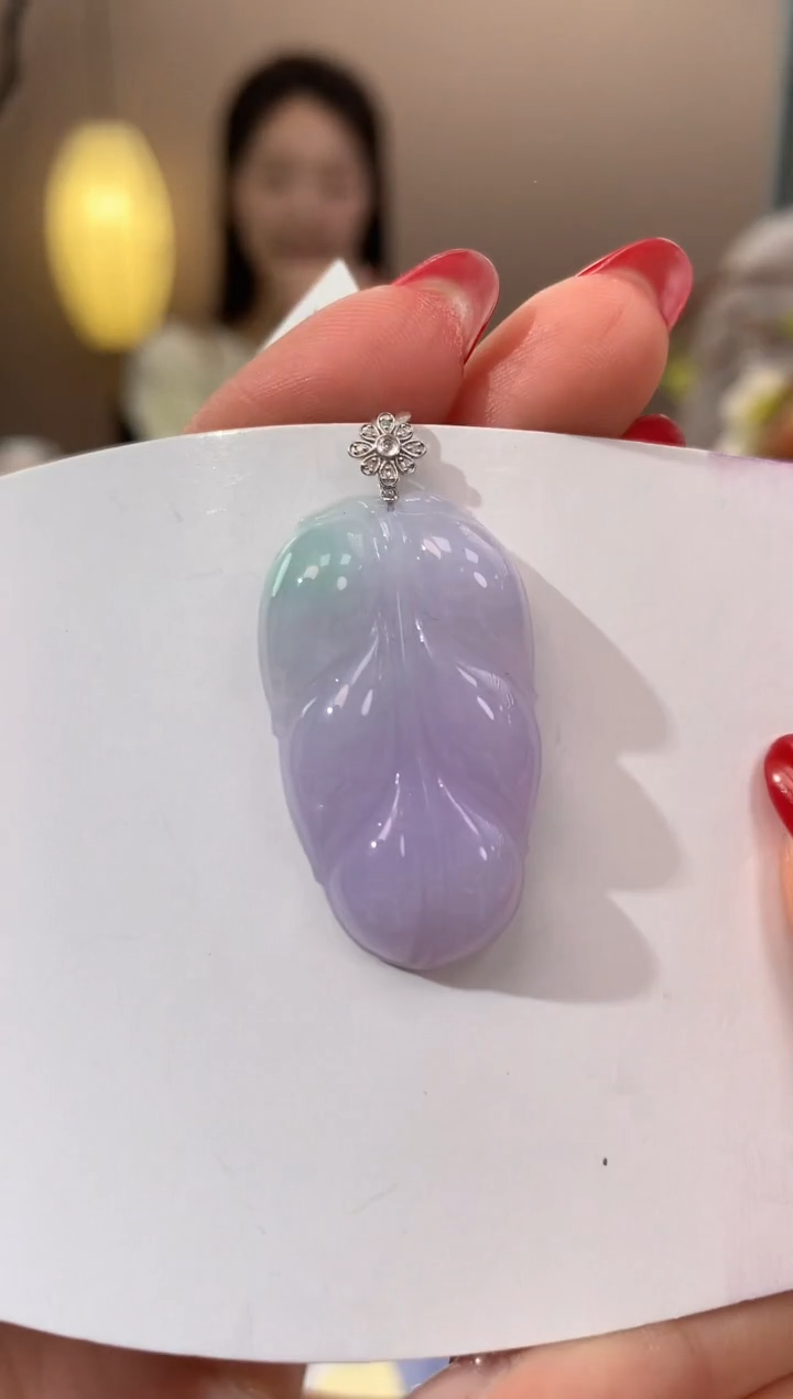 【闪购商品】翡翠颈饰18K金镶嵌天然缅甸a货翡翠