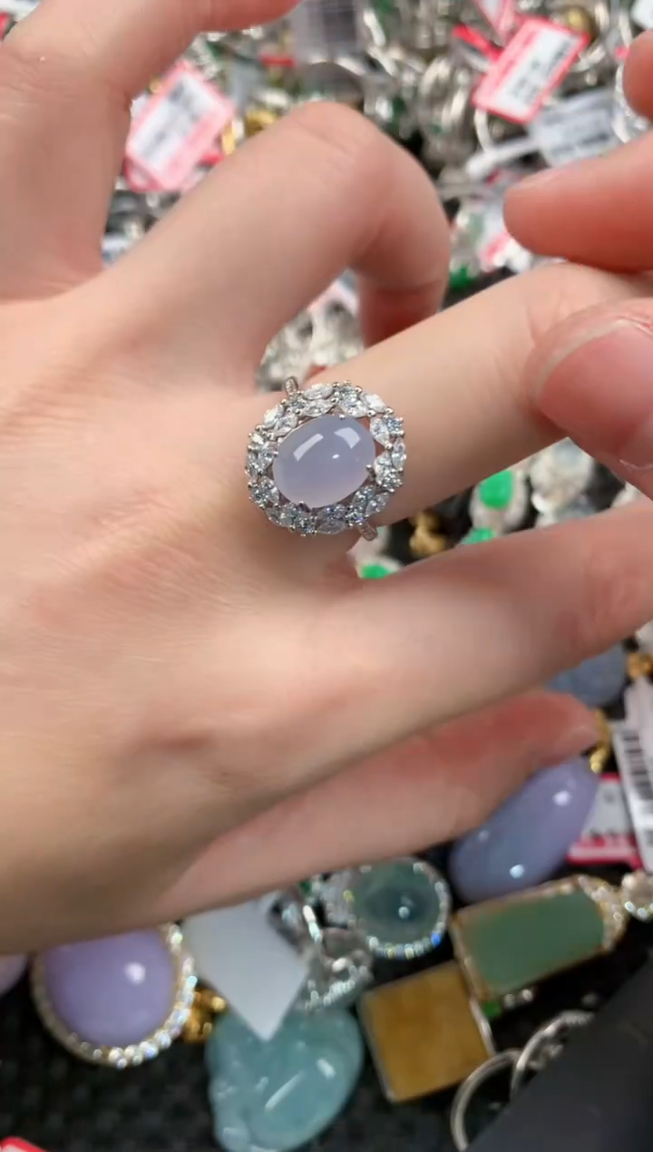 银S925镶嵌戒指翡翠444    5