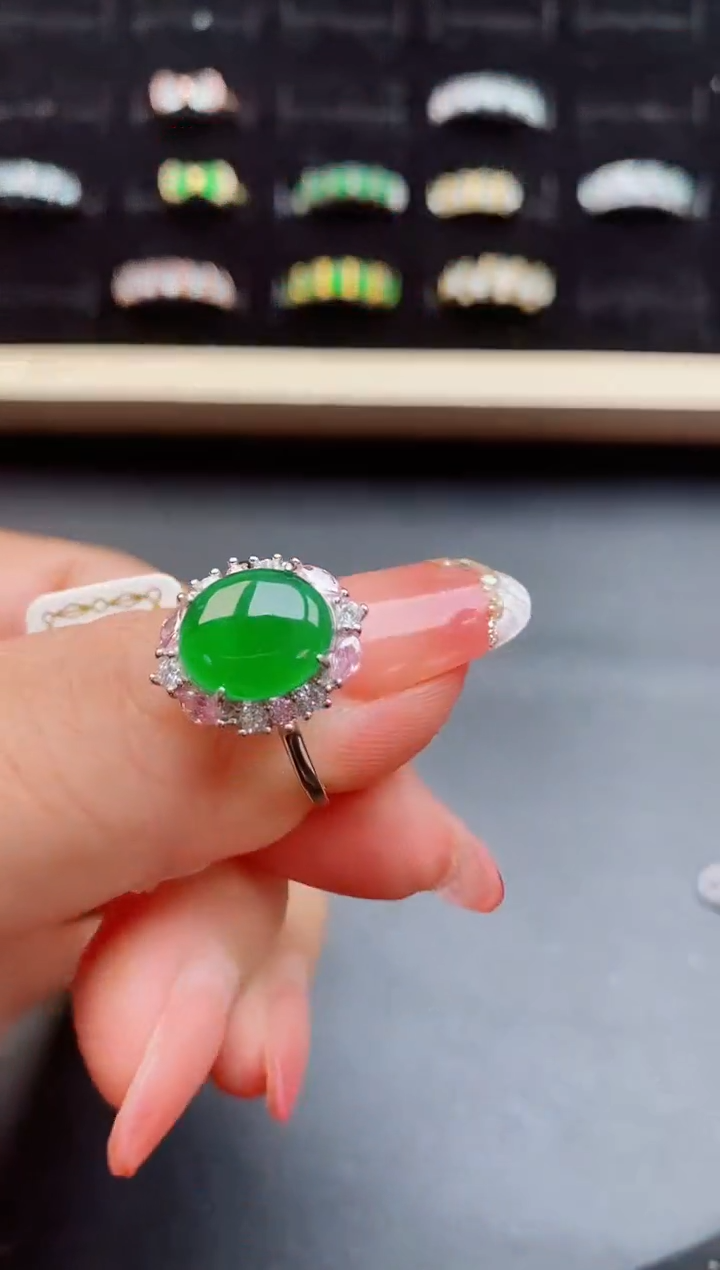 【闪购商品】翡翠戒指银S925镶嵌212112