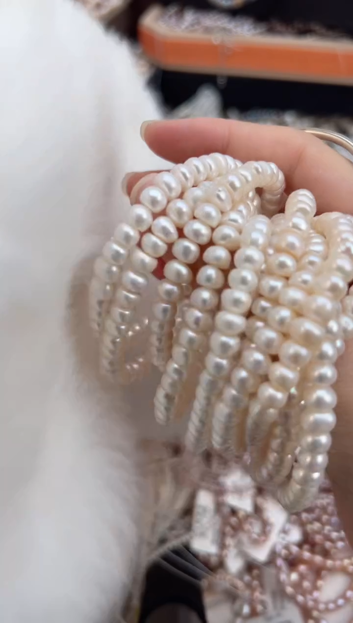 未镶嵌福利淡水珍珠无核*强光珍珠手链6mm（多样性发1）