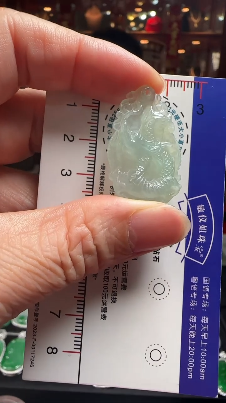 【闪购商品】翡翠颈饰未镶嵌QQ放漏龙牌