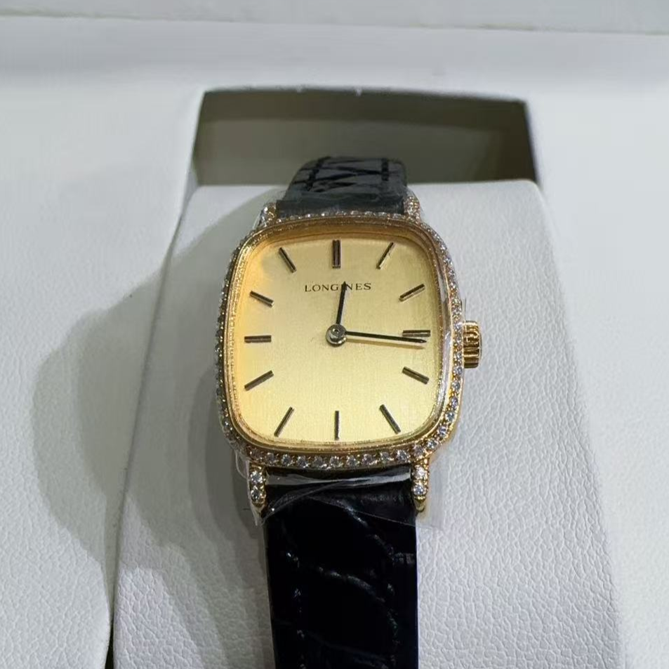 95新 Longines/浪琴 手动机械表后镶钻盘20x23带12/256100585