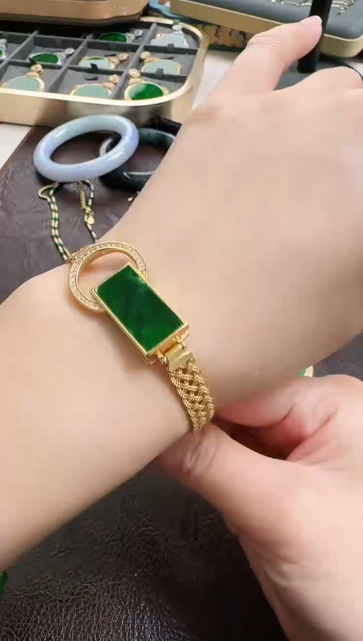 【闪购商品】翡翠手链银S925镶嵌手饰