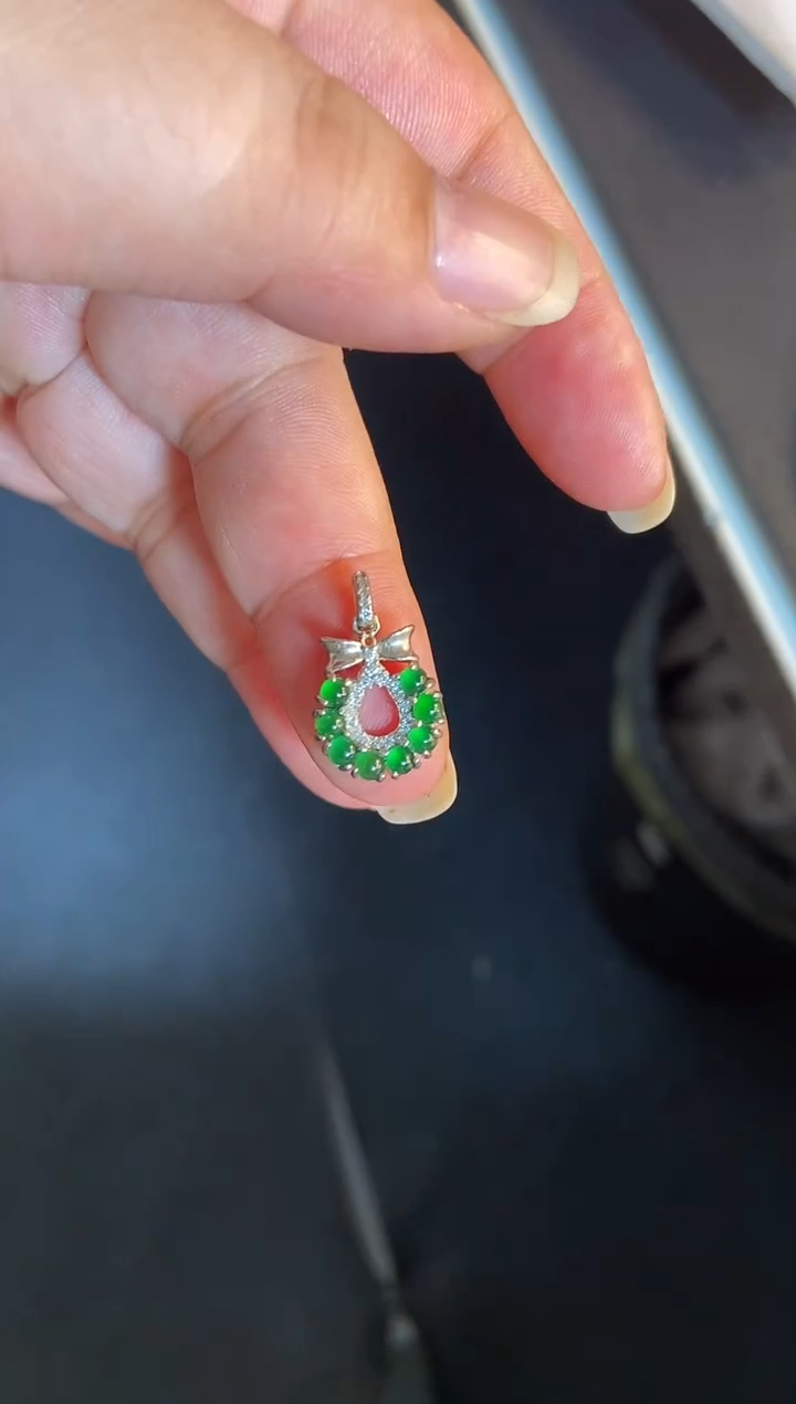 吊坠(不含链)银S925镶嵌翡翠1