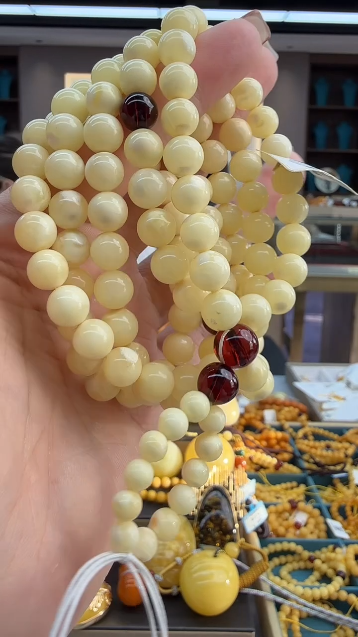 琥珀颈饰未镶嵌108秒拍号 7mm