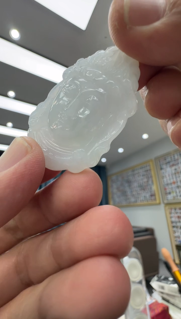 颈饰未镶嵌翡翠天然翡翠A货孤品一件