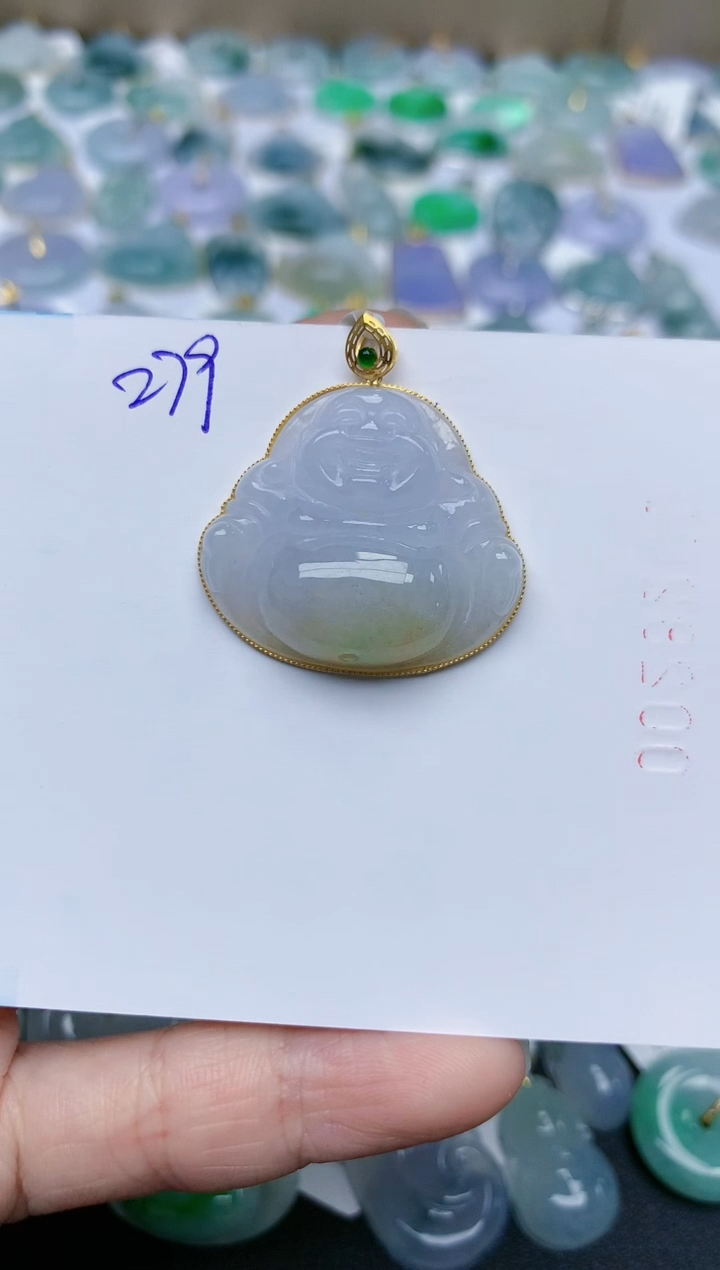 【闪购商品】翡翠颈饰18K金镶嵌天然翡翠A货    