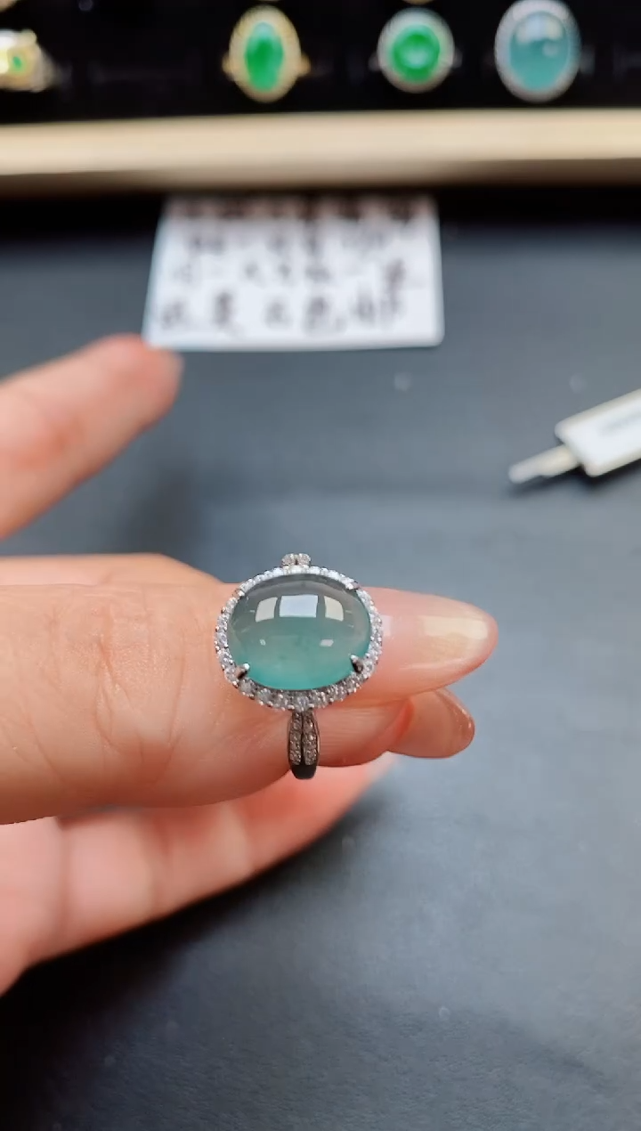 翡翠戒指银S925镶嵌321321
