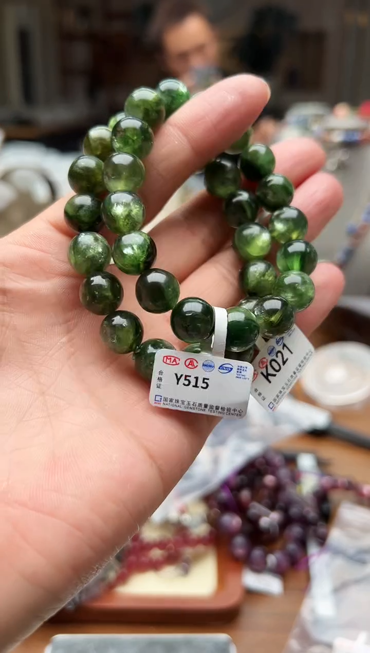 【闪购商品】合成水晶未镶嵌y515绿锂云母手链 卡11+