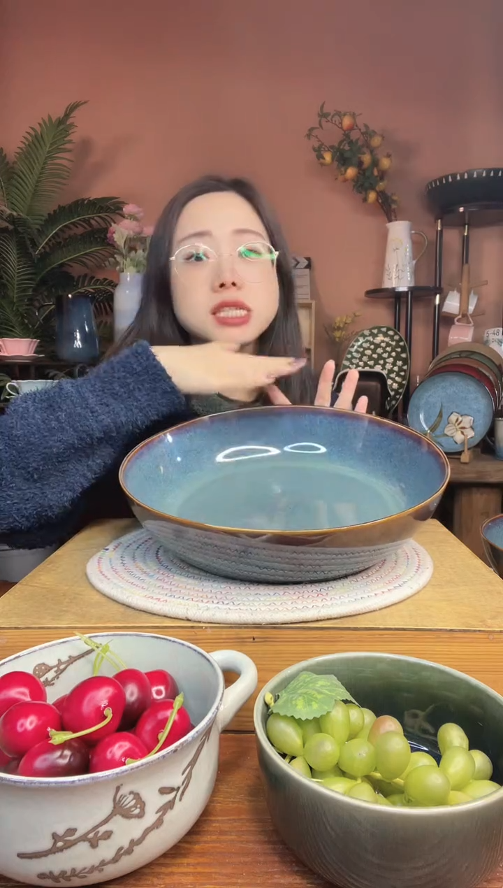 陶瓷瑕疵 11.5英寸双层窑变釉工艺大汤碗 