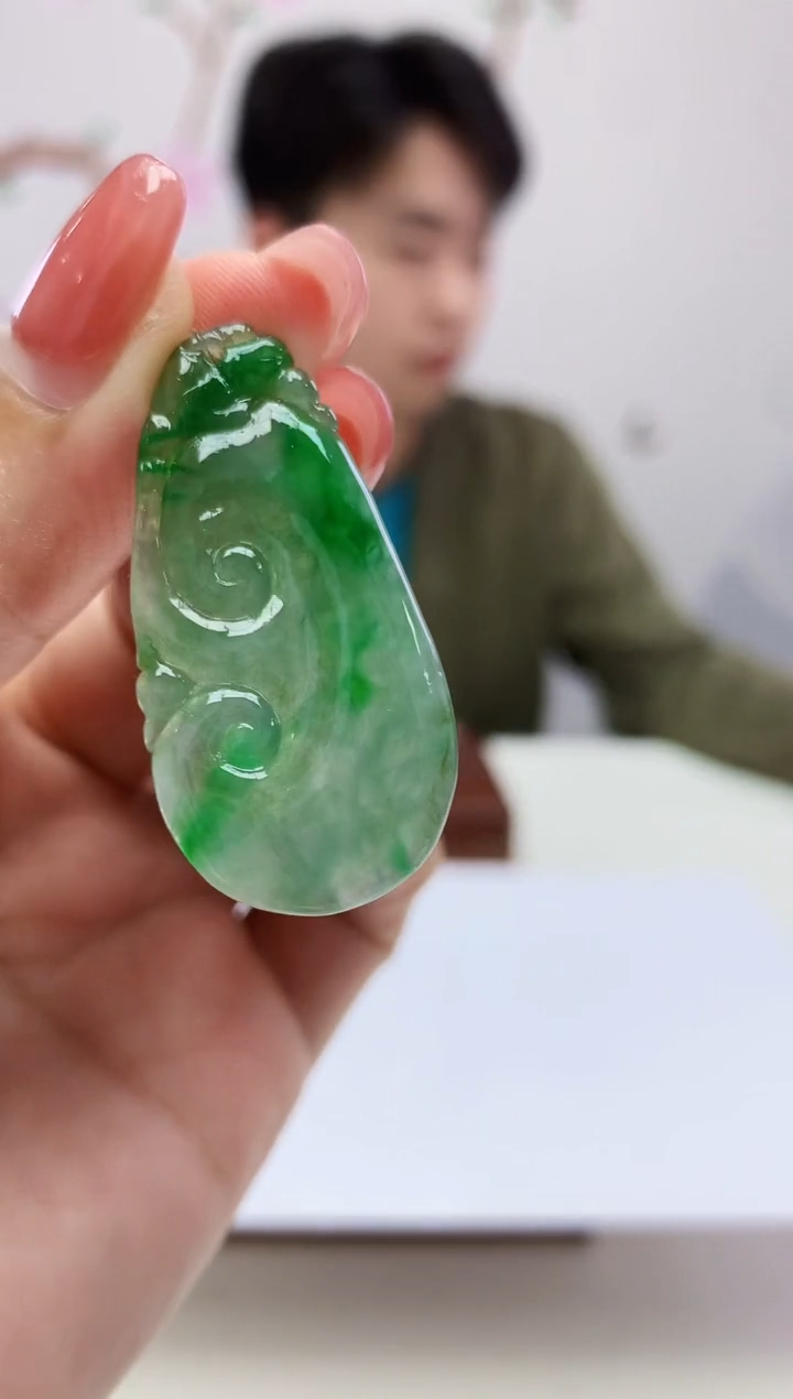 定制翡翠未镶嵌888xm-毛货如意90赠金扣