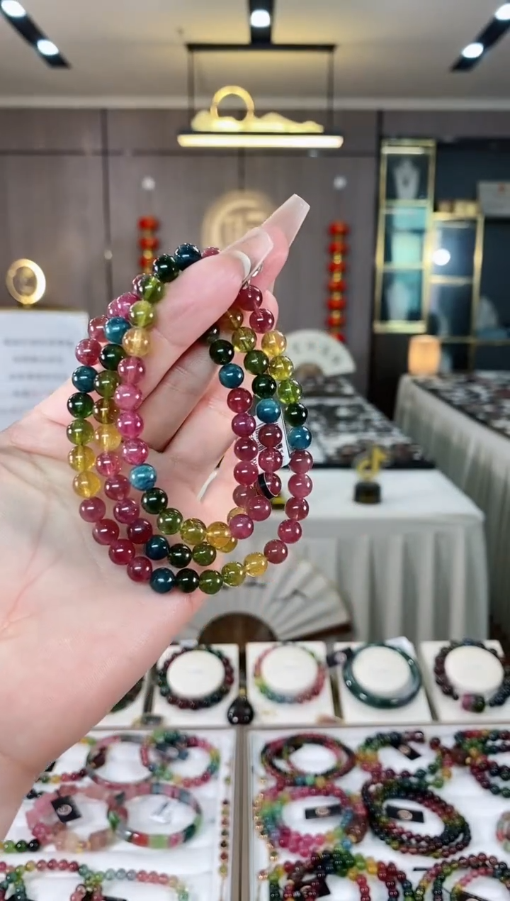 【闪购商品】碧玺三圈手串6mm+未镶嵌（多样性发一条）