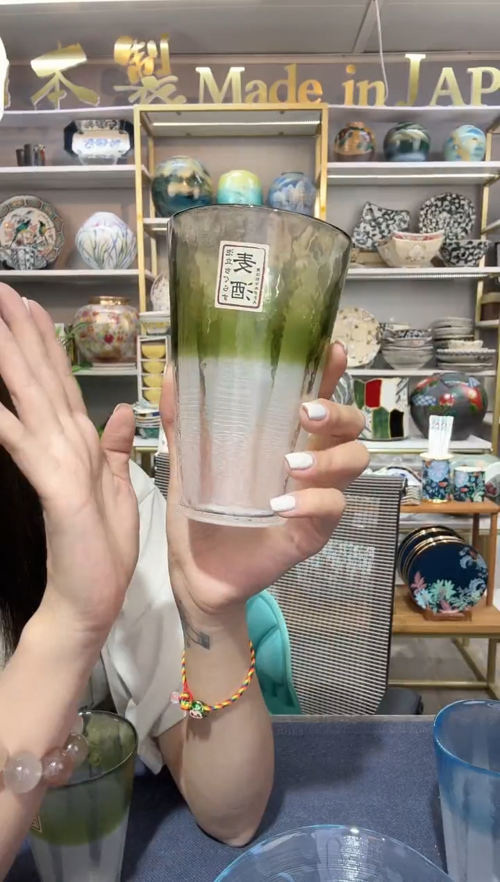瓷400ml阔口杯-杯口淡绿一只