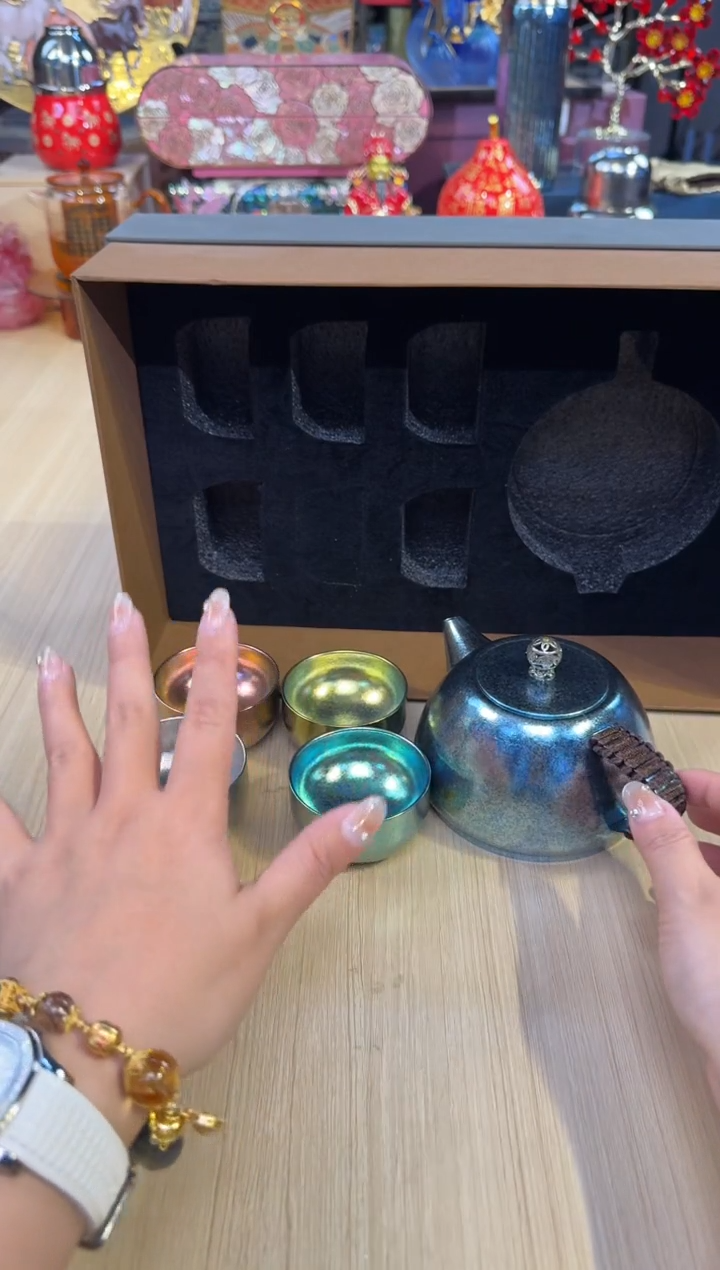  74大璐纯钛一壶四杯-蓝色