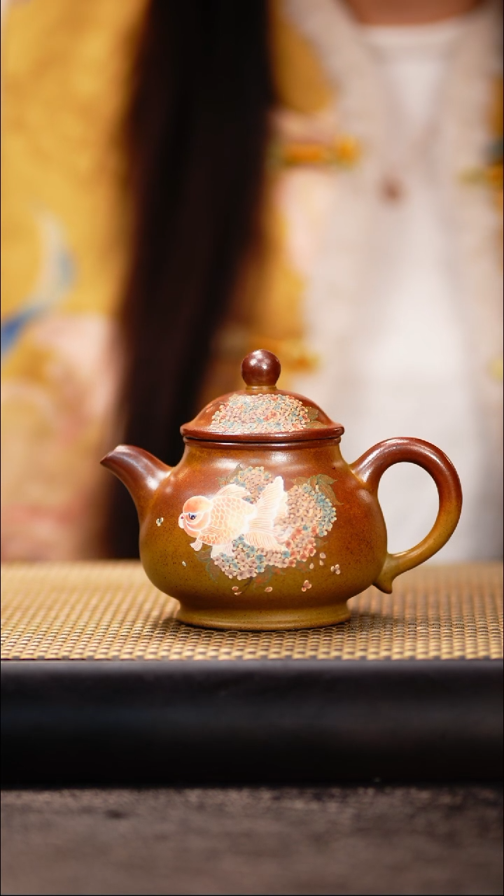 23小鱼黄金段柴烧金玉满堂潘壶