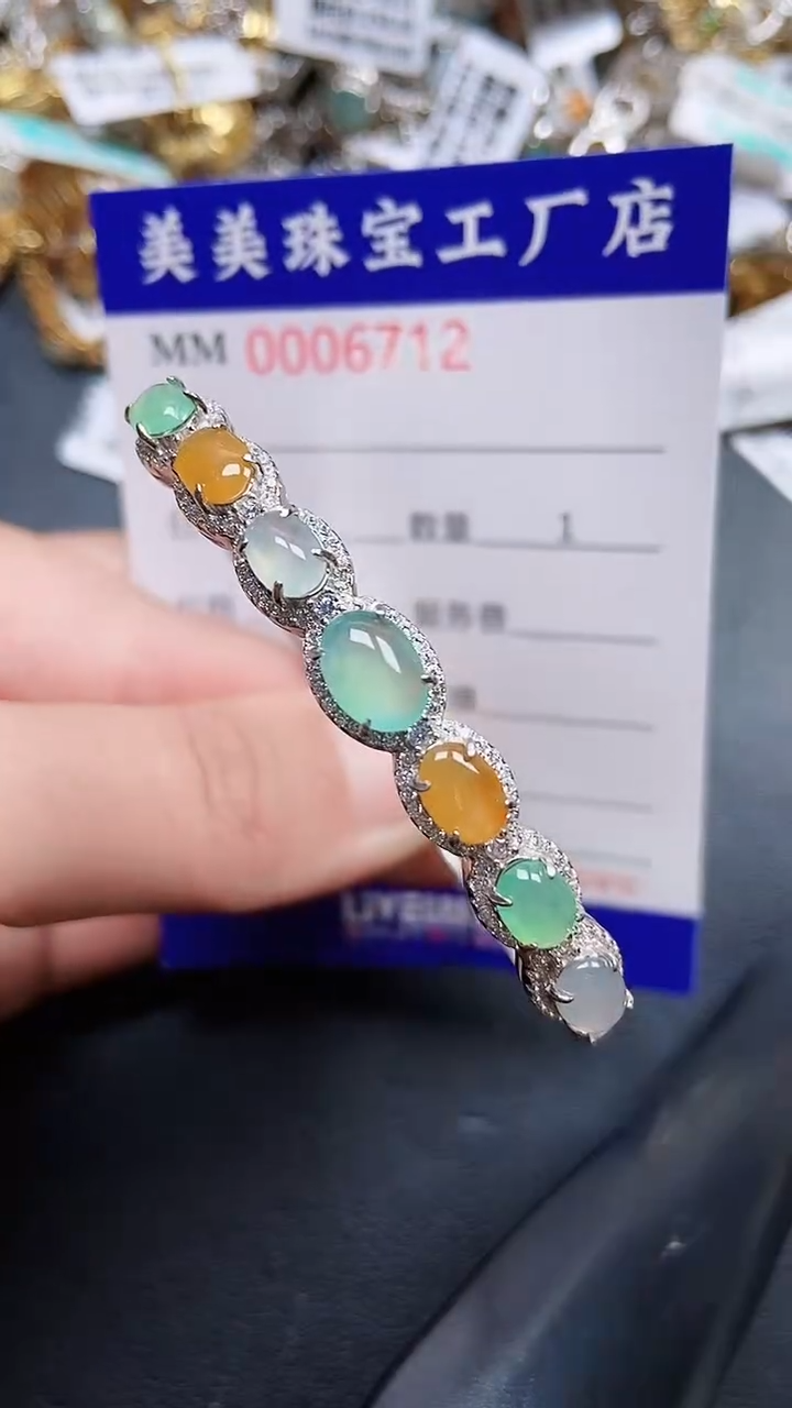 颈饰银S925镶嵌翡翠6712