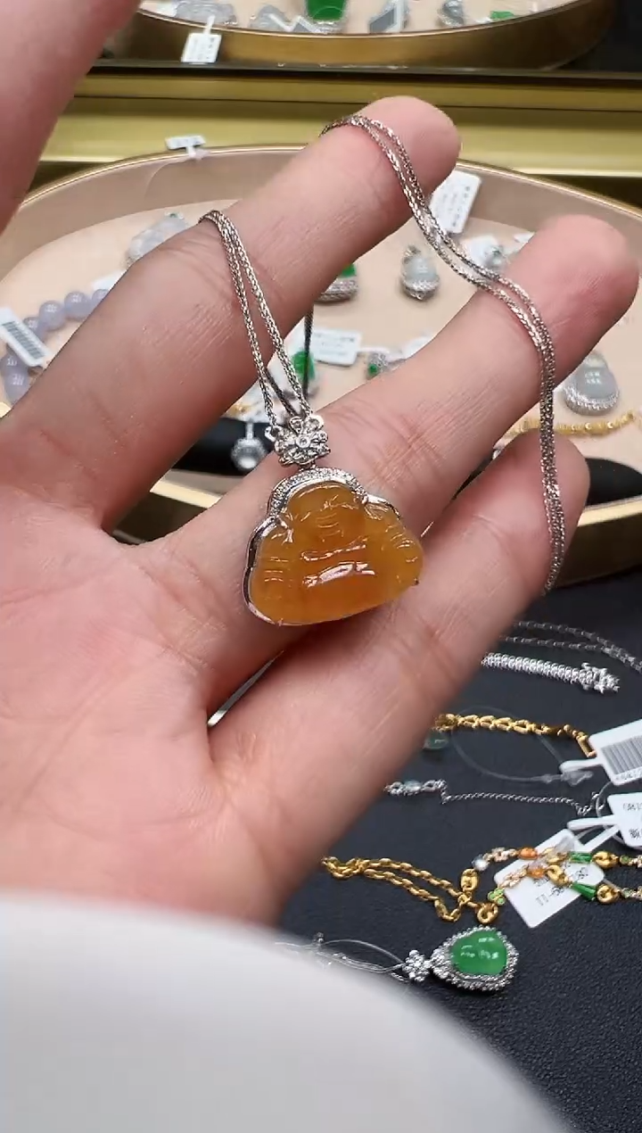 翡翠18K金镶嵌颈饰DFZ0813-12