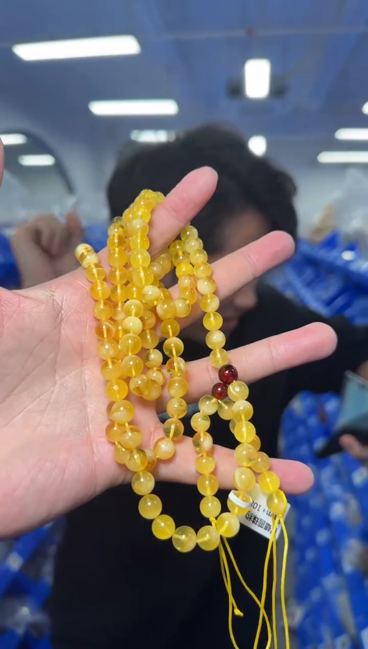 【闪购商品】琥珀项链未镶嵌蜜蜡圆珠约8mm+108颗项链