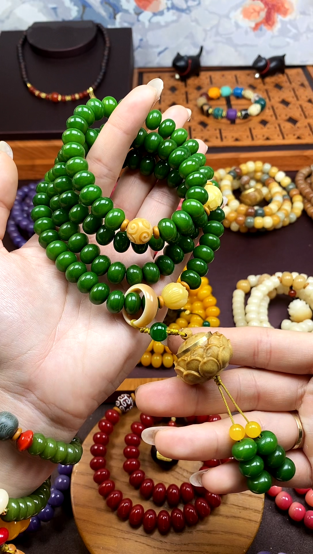 【闪购商品】白玉菩提手串绿菩提108香囊跑环