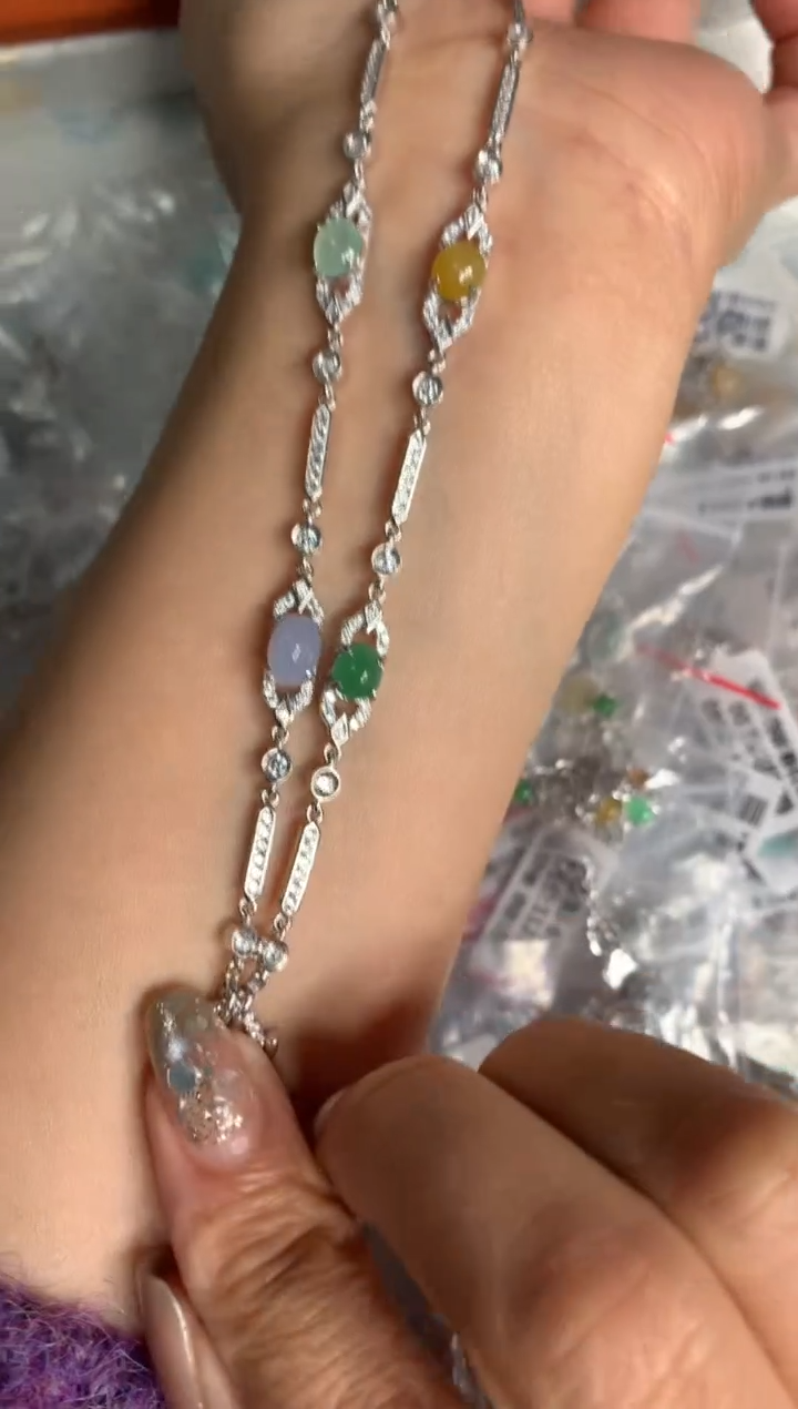 银S925镶嵌戒指翡翠项链